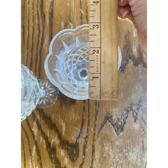 Vintage Crystal Glass Tulip Candle Holders Set Of 2 - Picture 4 of 5